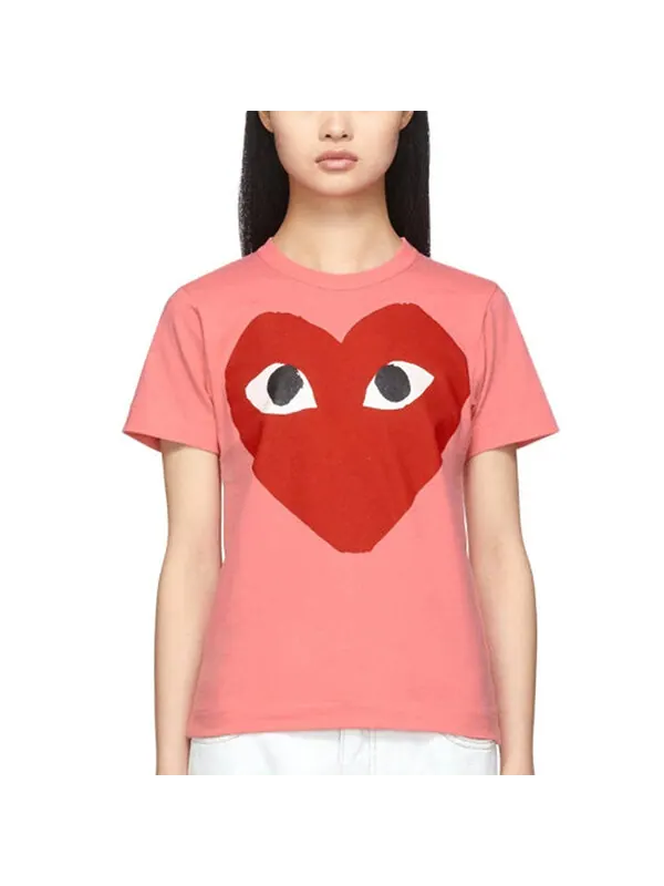 Футболка big heart t-shirt 'pink' Comme Des Garcons Play — изображение 2 из 3, розовый