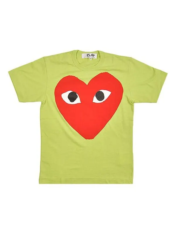 Футболка pastelle red logo t-shirt 'green' Comme Des Garcons Play — изображение 1 из 2, зеленый