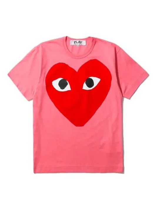 Футболка pastelle red heart t-shirt 'pink' Comme Des Garcons Play — изображение 1 из 2, розовый