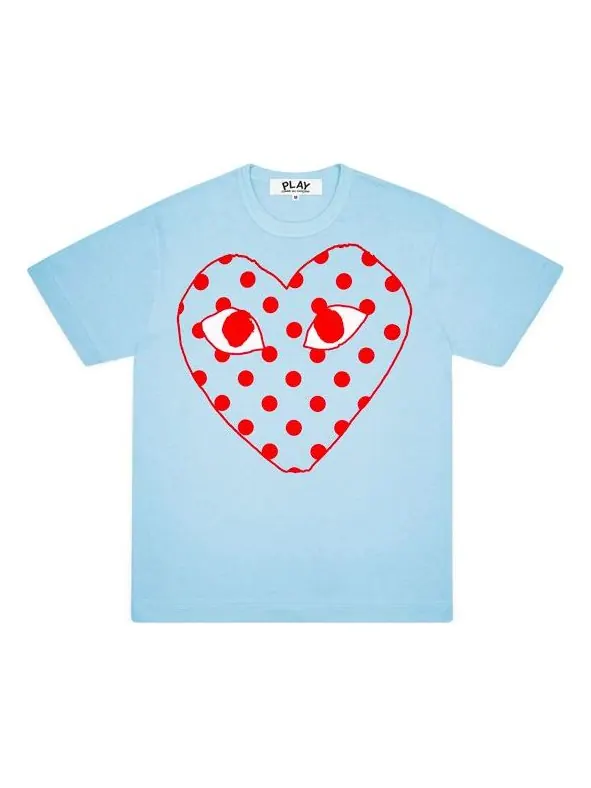 Футболка kawakubo rei red love printing short sleeve blue Comme Des Garcons Play — изображение 1 из 1, синий