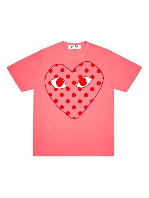 Футболка pastelle polka dot logo t-shirt 'pink' Comme Des Garcons Play — изображение 1 из 1, розовый