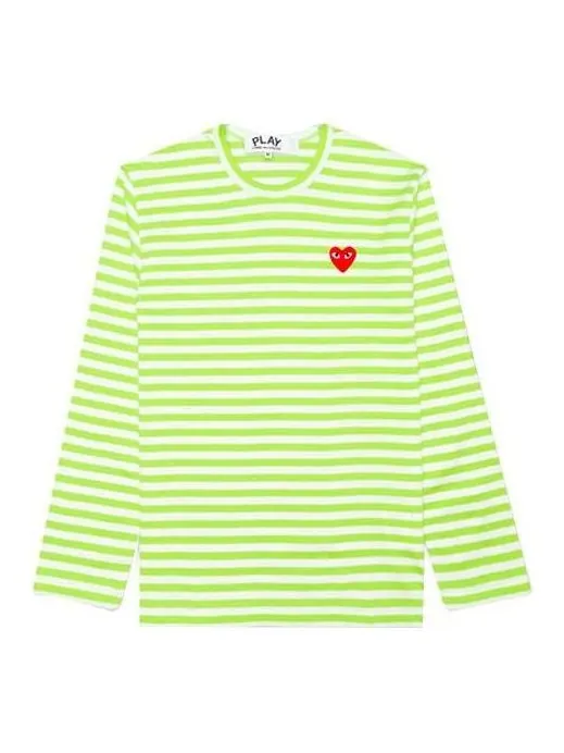 Топ COMME des GARCONS PLAY Pastelle Striped Long-Sleeve Shirt 'Green' — изображение 1 из 2, зеленый