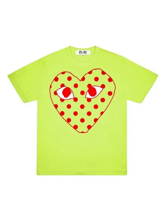 Футболка pastelle polka dot logo t-shirt 'green' Comme Des Garcons Play — изображение 1 из 1, зеленый
