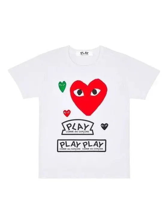 Красная футболка с коротким рукавом и логотипом COMME des GARCONS PLAY FW25 — изображение 1 из 4, белый