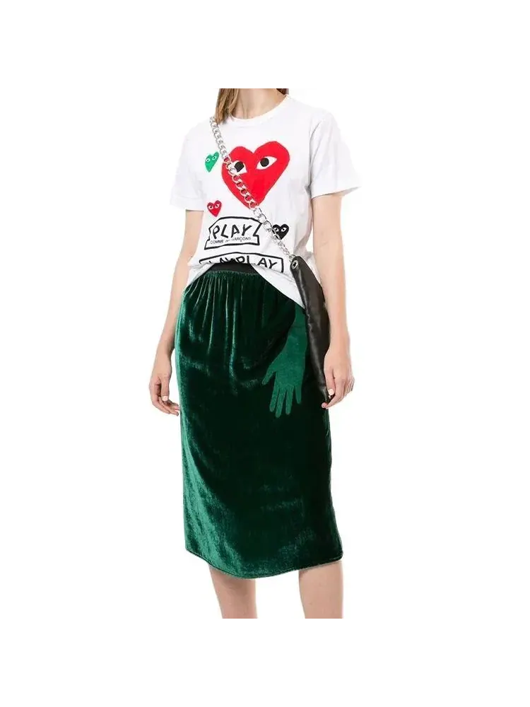 Красная футболка с коротким рукавом и логотипом COMME des GARCONS PLAY FW25 — изображение 4 из 4, белый