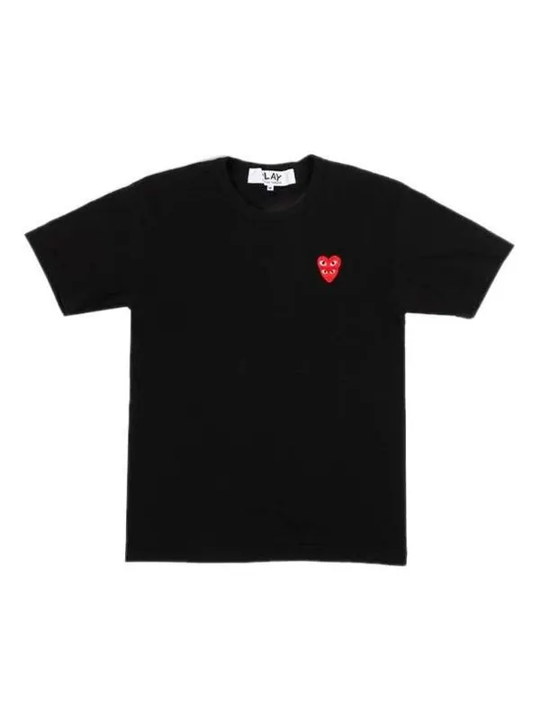 Футболка basic t-shirt red family heart 'black' Comme Des Garcons Play — изображение 1 из 4, черный