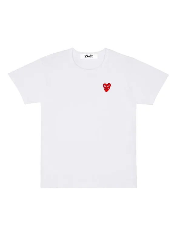 Футболка basic t-shirt red family heart 'white' Comme Des Garcons Play — изображение 1 из 4, белый