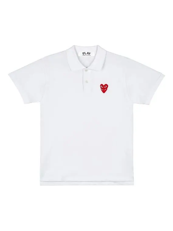 Рубашка поло polo shirt red family heart 'white' Comme Des Garcons Play — изображение 1 из 1, белый