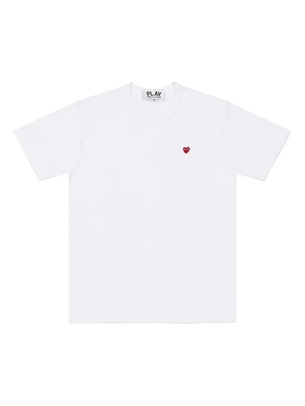 Футболка basic t-shirt mini red emblem 'white' Comme Des Garcons Play — изображение 1 из 1, белый