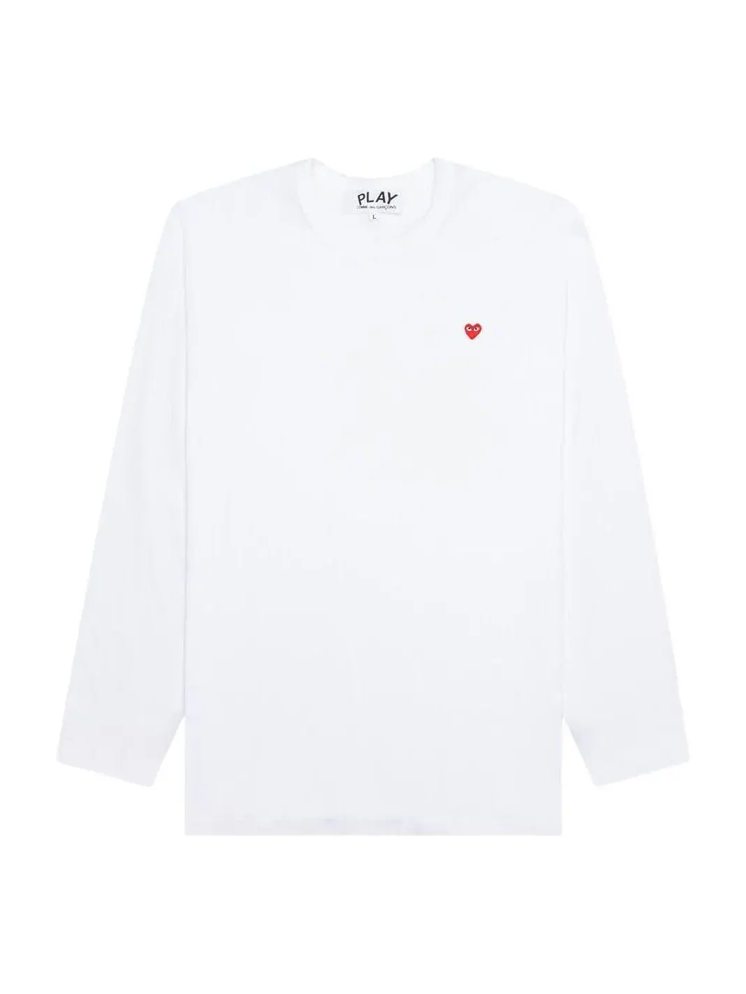 Футболка с длинными рукавами COMME des GARCONS PLAY SS25 с маленьким сердечком, белая, AZ-T308-051-2 — изображение 1 из 3