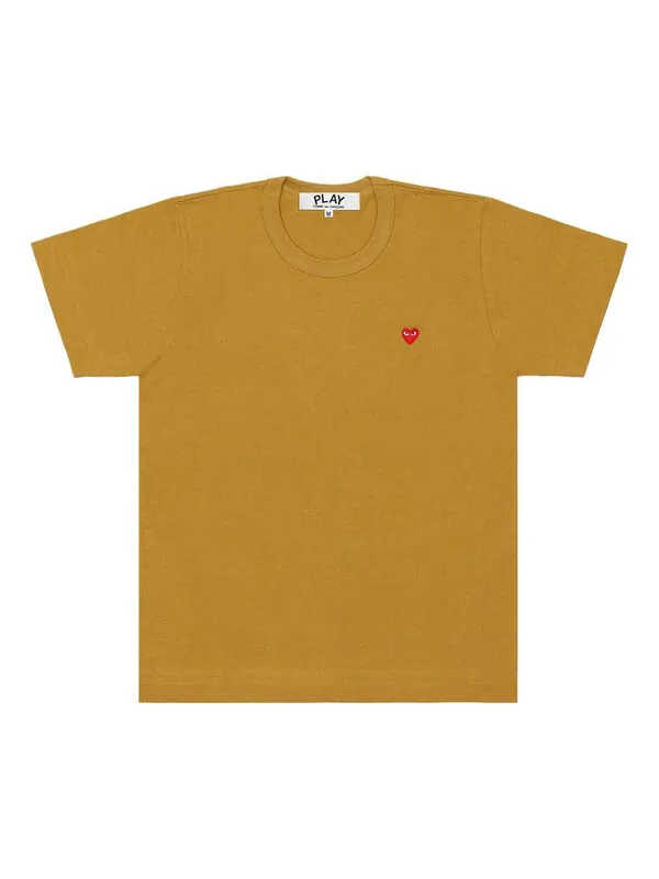 Футболка coloured small emblem t-shirt 'olive' Comme Des Garcons Play — изображение 1 из 1, бежевый