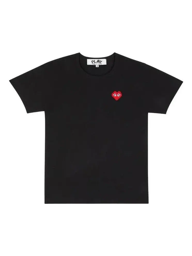 Футболка COMME des GARCONS PLAY FW25 x Invader Heart, черная, AZ-T321-051-1 — изображение 1 из 6, черный
