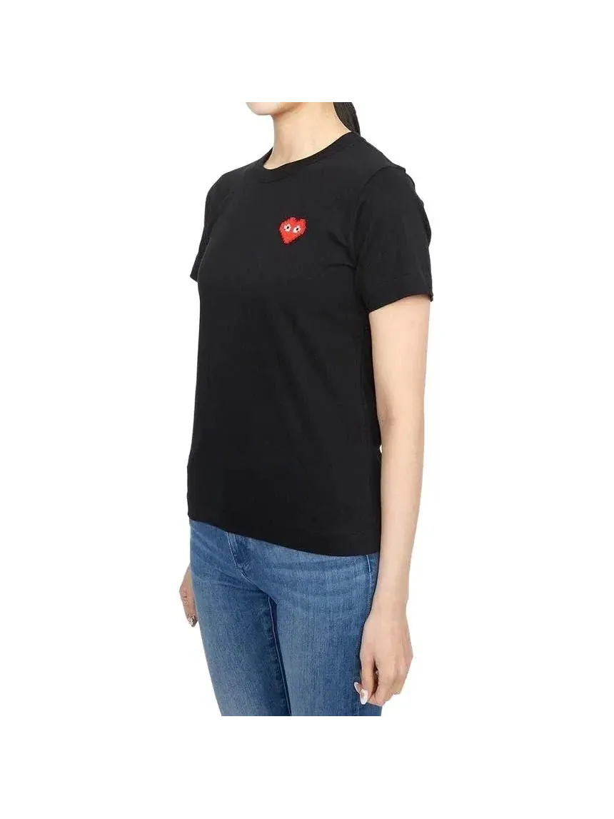 Футболка COMME des GARCONS PLAY FW25 x Invader Heart, черная, AZ-T321-051-1 — изображение 4 из 6, черный