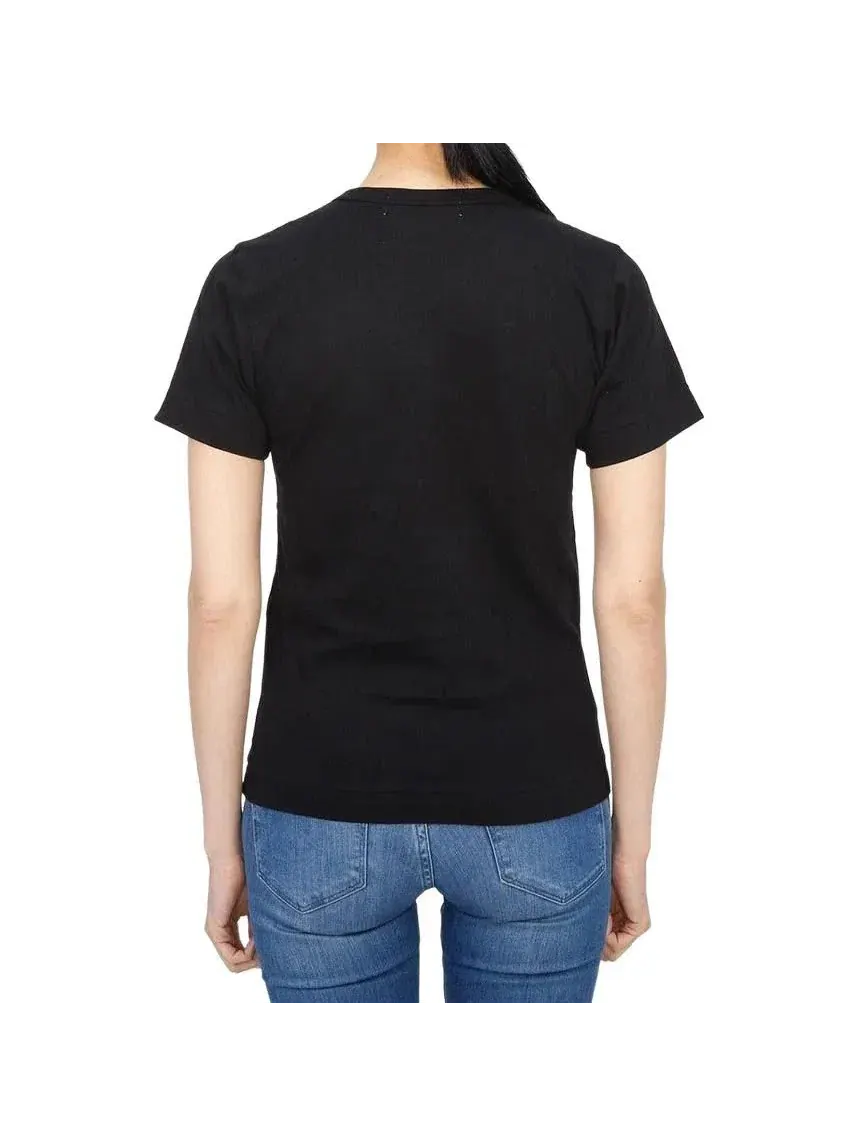 Футболка COMME des GARCONS PLAY FW25 x Invader Heart, черная, AZ-T321-051-1 — изображение 5 из 6, черный