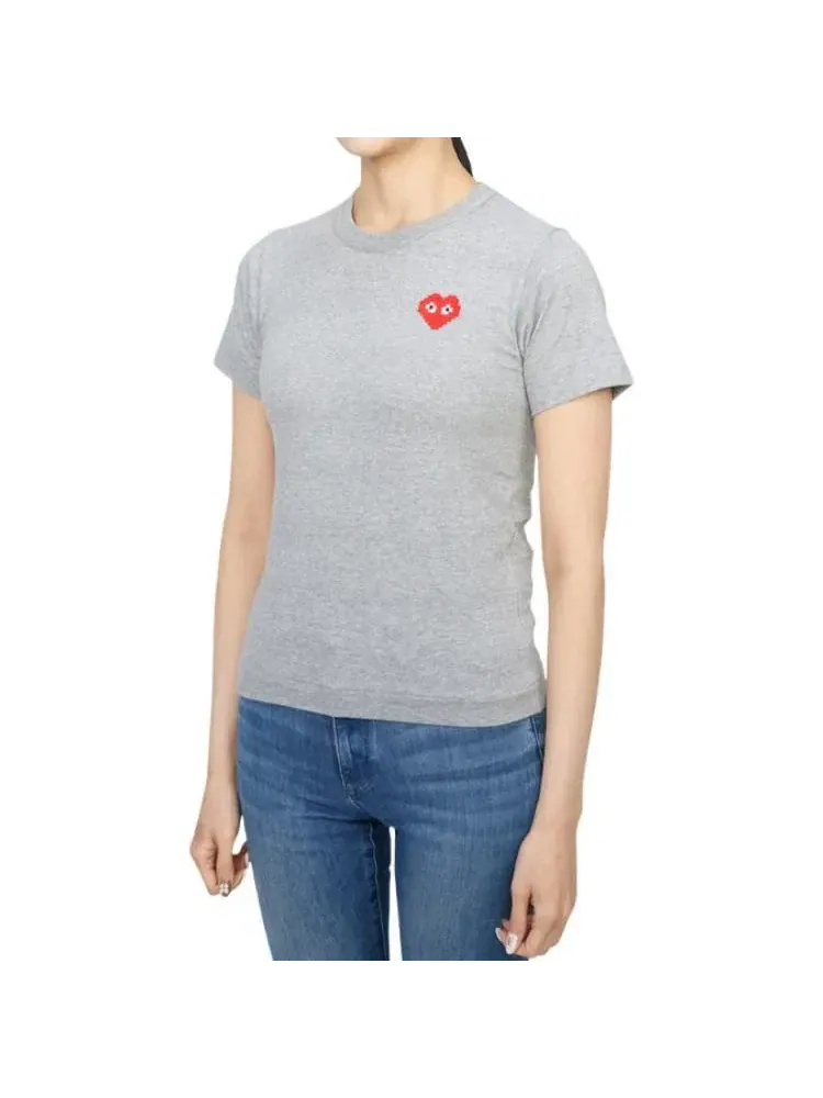 Футболка COMME des GARCONS PLAY FW25 x Invader — изображение 4 из 4, серый