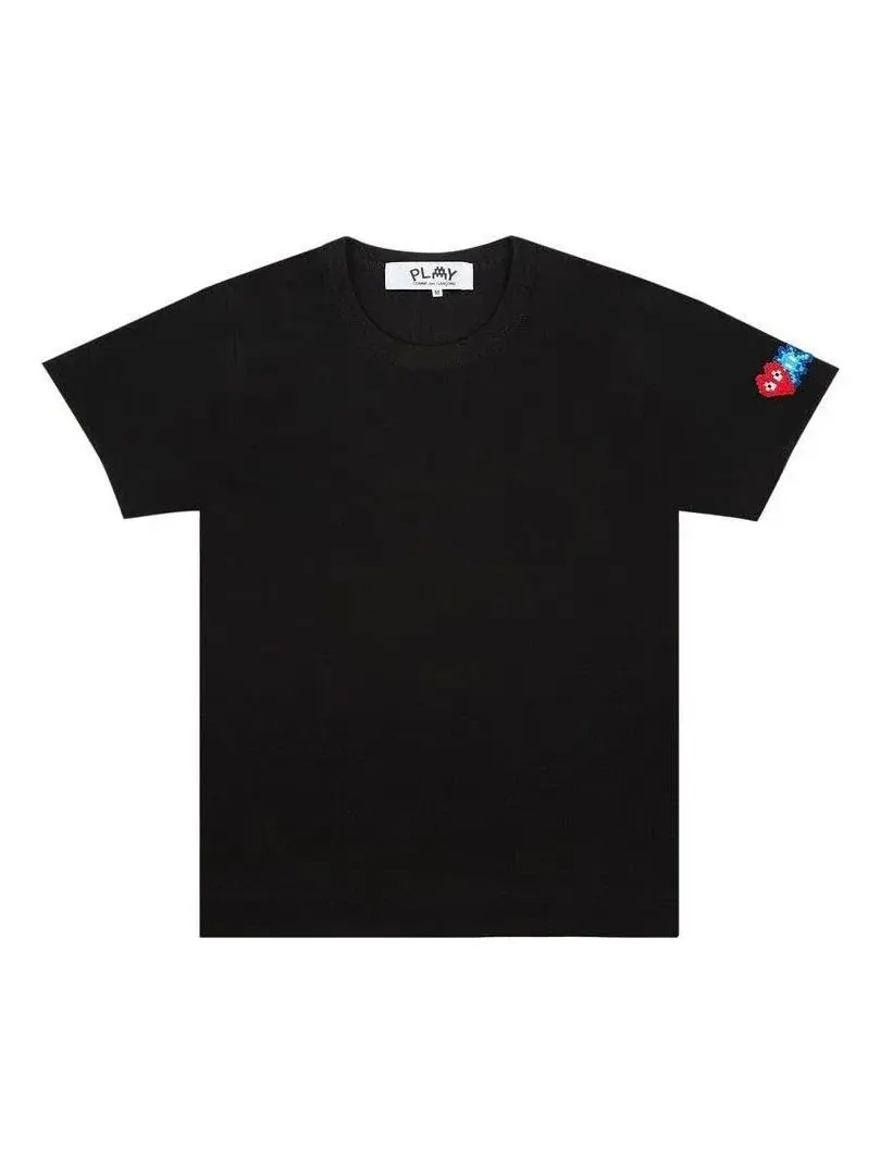 Футболка COMME des GARCONS PLAY FW25 с двойным сердцем, черная, AZ-T327-051-1 — изображение 1 из 7, черный
