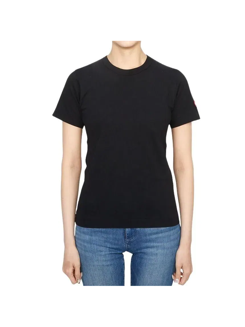 Футболка COMME des GARCONS PLAY FW25 с двойным сердцем, черная, AZ-T327-051-1 — изображение 2 из 7, черный