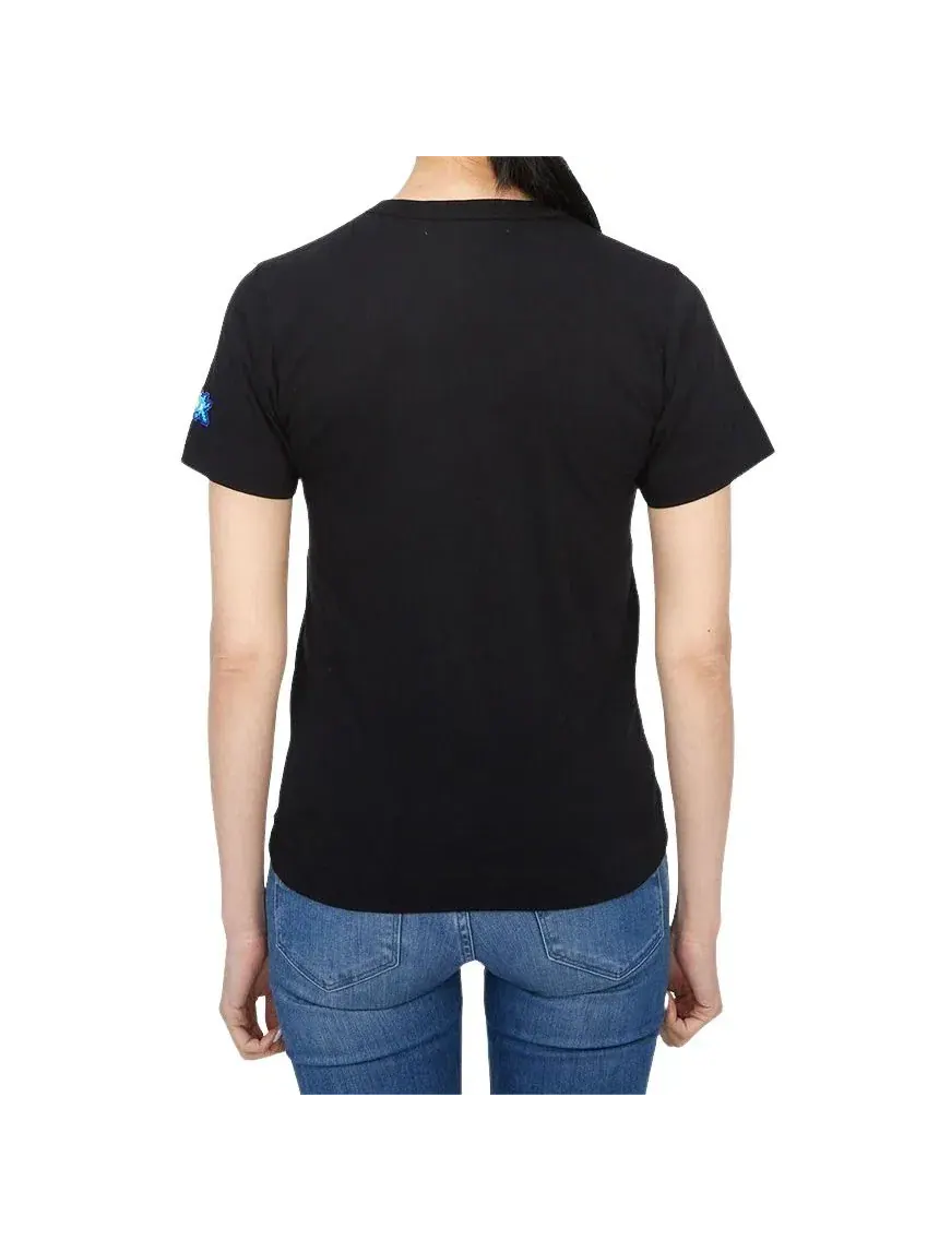 Футболка COMME des GARCONS PLAY FW25 с двойным сердцем, черная, AZ-T327-051-1 — изображение 3 из 7, черный