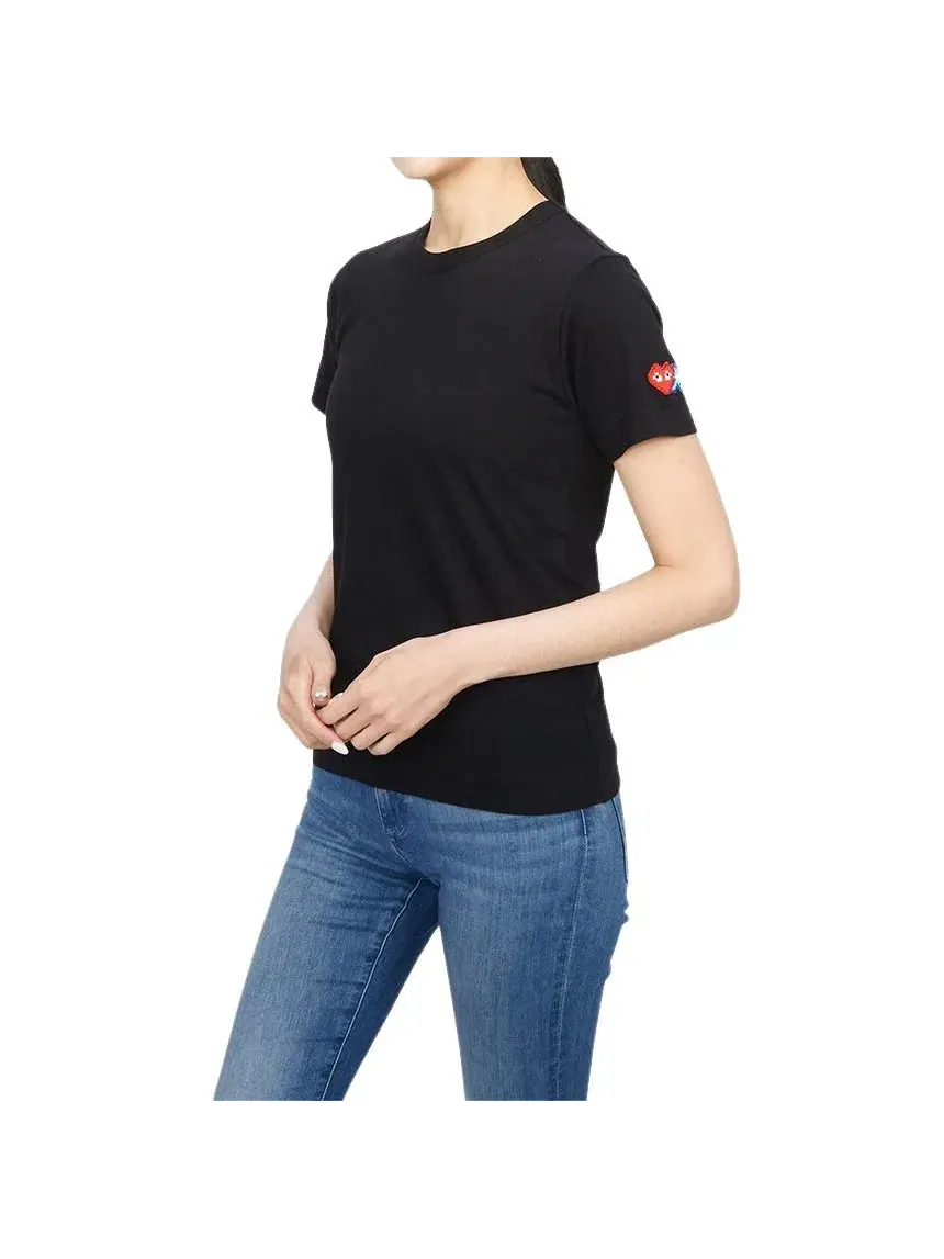 Футболка COMME des GARCONS PLAY FW25 с двойным сердцем, черная, AZ-T327-051-1 — изображение 5 из 7, черный