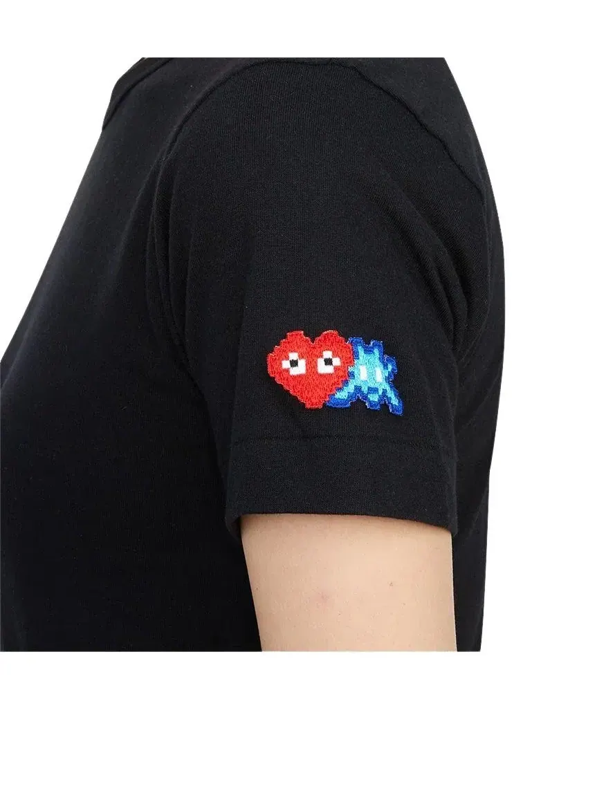 Футболка COMME des GARCONS PLAY FW25 с двойным сердцем, черная, AZ-T327-051-1 — изображение 7 из 7, черный