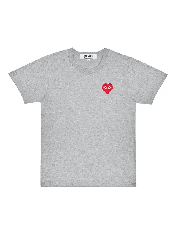 Футболка basic invaders t-shirt red emblem 'grey' Comme Des Garcons Play — изображение 1 из 2, серый