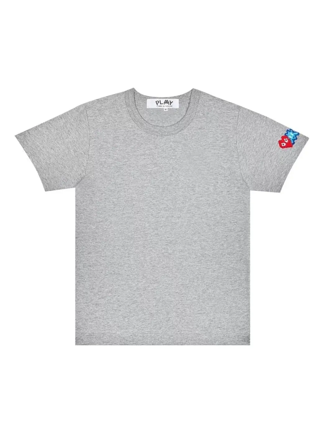 Футболка COMME des GARCONS PLAY FW25 с двойным сердцем, серая, AZ-T328-051-2 — изображение 1 из 4, серый