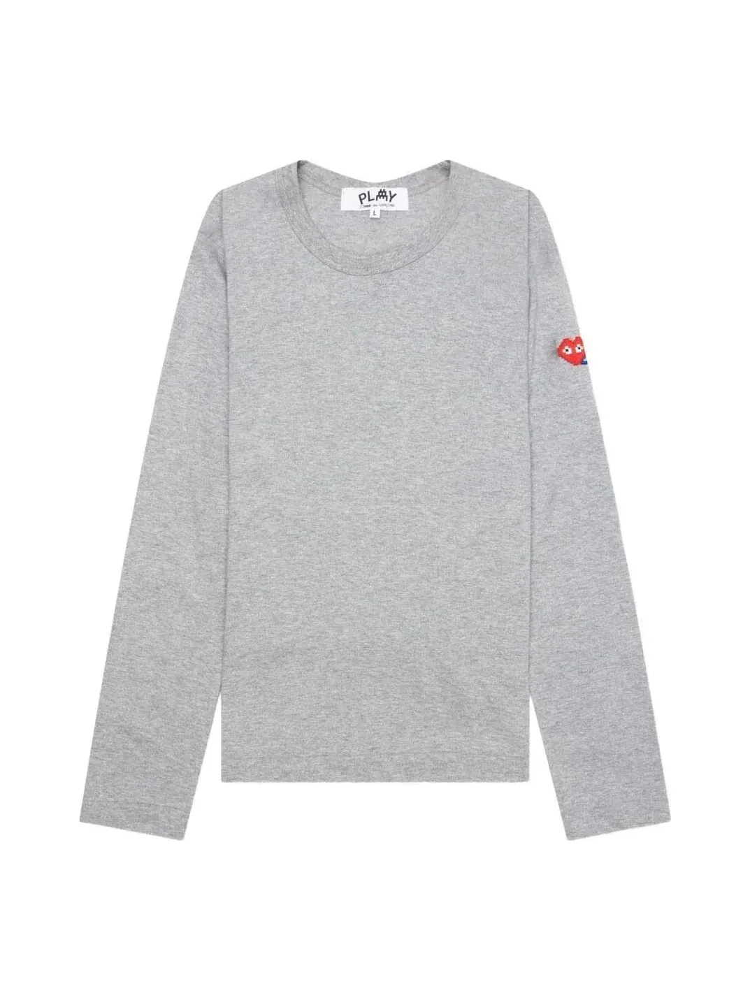 Футболка с длинным рукавом COMME des GARCONS PLAY SS25 x Invader Double Pixel Heart — изображение 1 из 3, серый