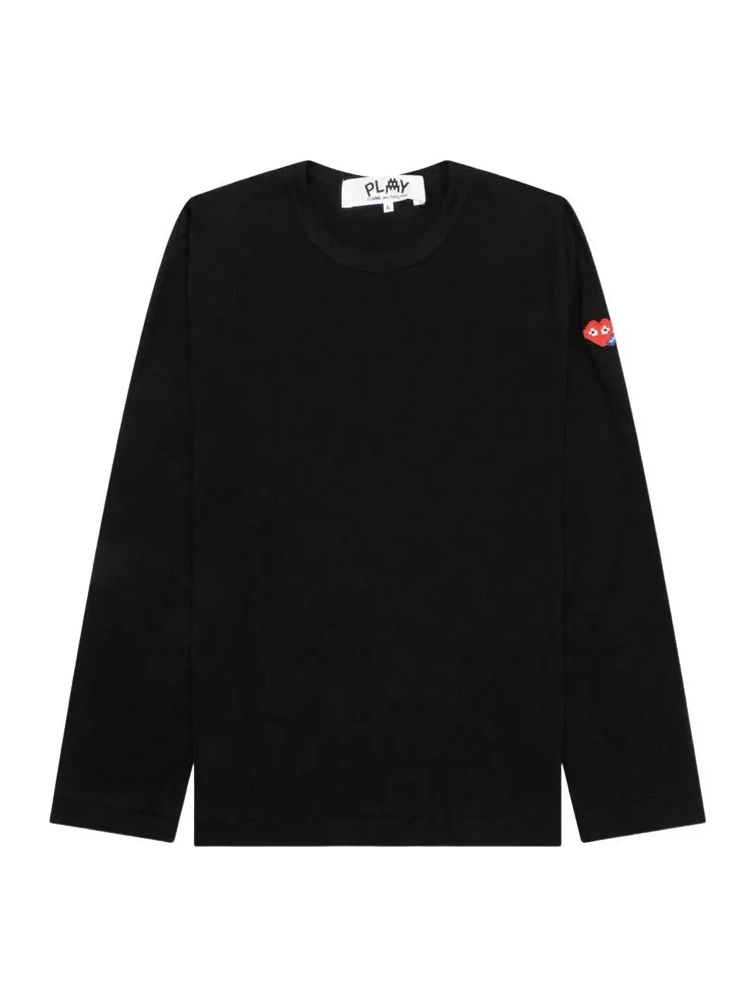 Футболка с длинным рукавом COMME des GARCONS PLAY SS25 x Invader Double Pixel Heart — изображение 1 из 3, черный