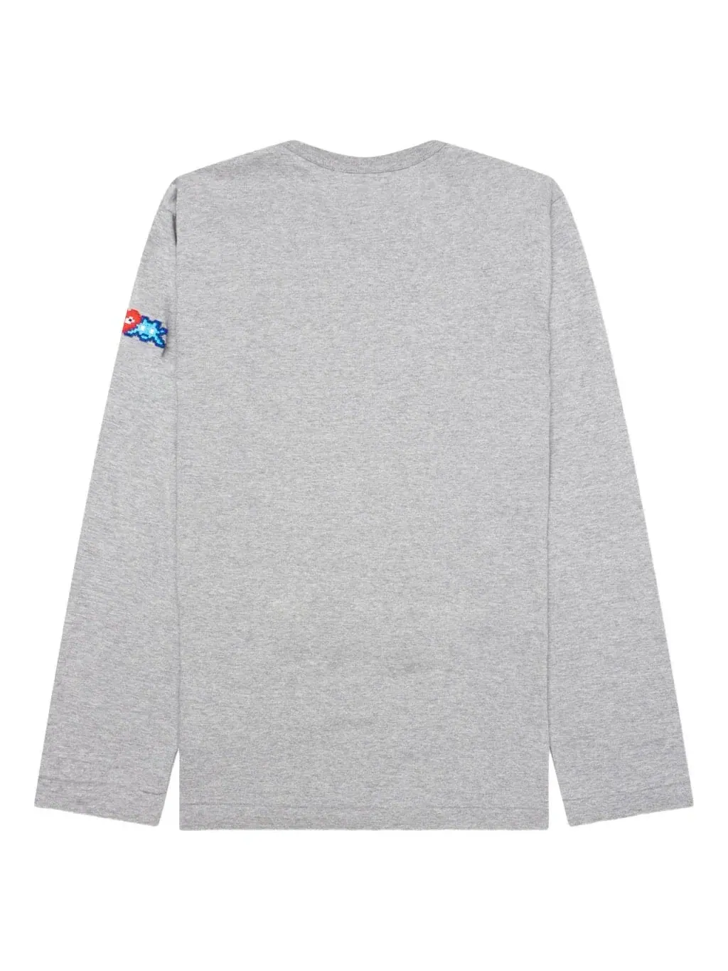 Футболка с длинным рукавом COMME des GARCONS PLAY FW25 x Invader Double Pixel Heart — изображение 2 из 3, серый