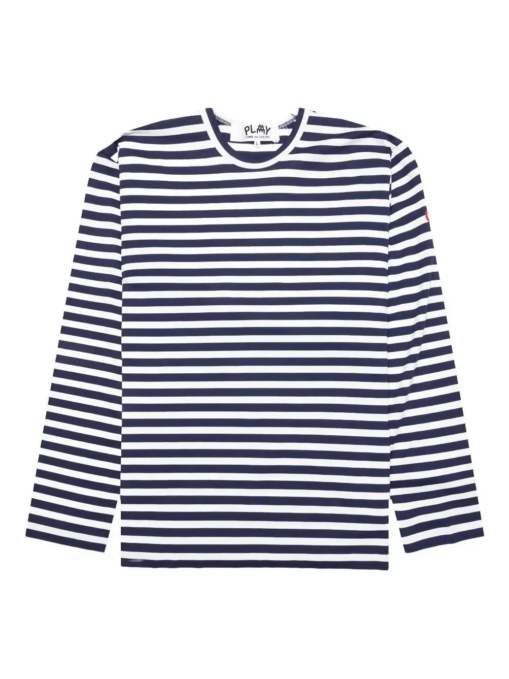 Футболка COMME des GARCONS PLAY SS25 с двойными полосками в форме сердца — изображение 1 из 3, синий