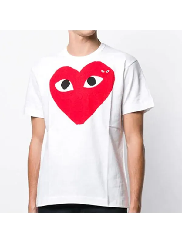 Футболка love printing casual short sleeve white Comme Des Garcons Play — изображение 2 из 4, белый