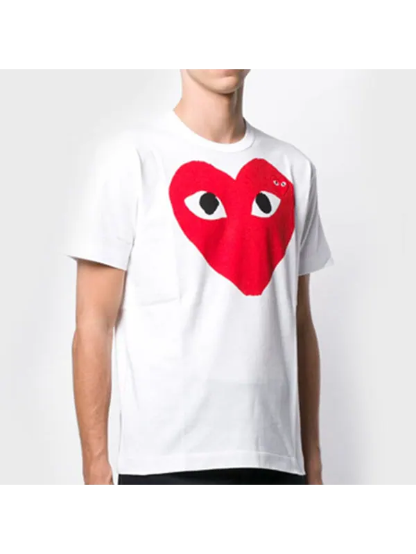 Футболка love printing casual short sleeve white Comme Des Garcons Play — изображение 4 из 4, белый
