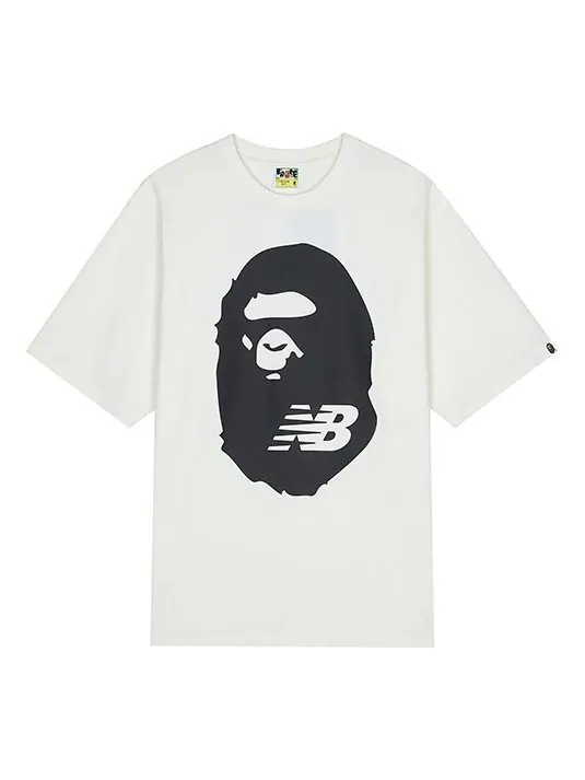 Футболка x bape с принтом логотипа crossover, круглый вырез, короткий рукав, New Balance — изображение 1 из 2, белый
