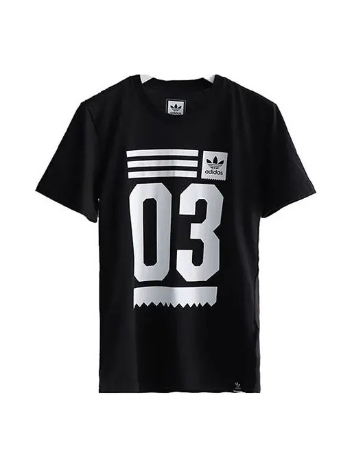 Футболка originals numeric printing round neck short sleeve black Adidas — изображение 1 из 1, черный