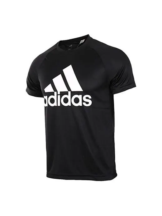 Футболка d2m tee logo printing casual sports black Adidas — изображение 1 из 3, черный