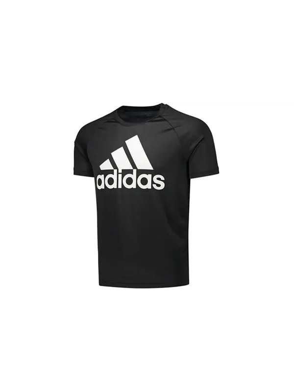 Футболка d2m tee logo printing casual sports black Adidas — изображение 2 из 3, черный