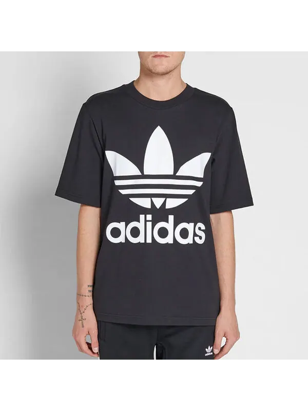 Футболка оригинальные с логотипом повседневные спортивные мужские Adidas — изображение 4 из 4, черный