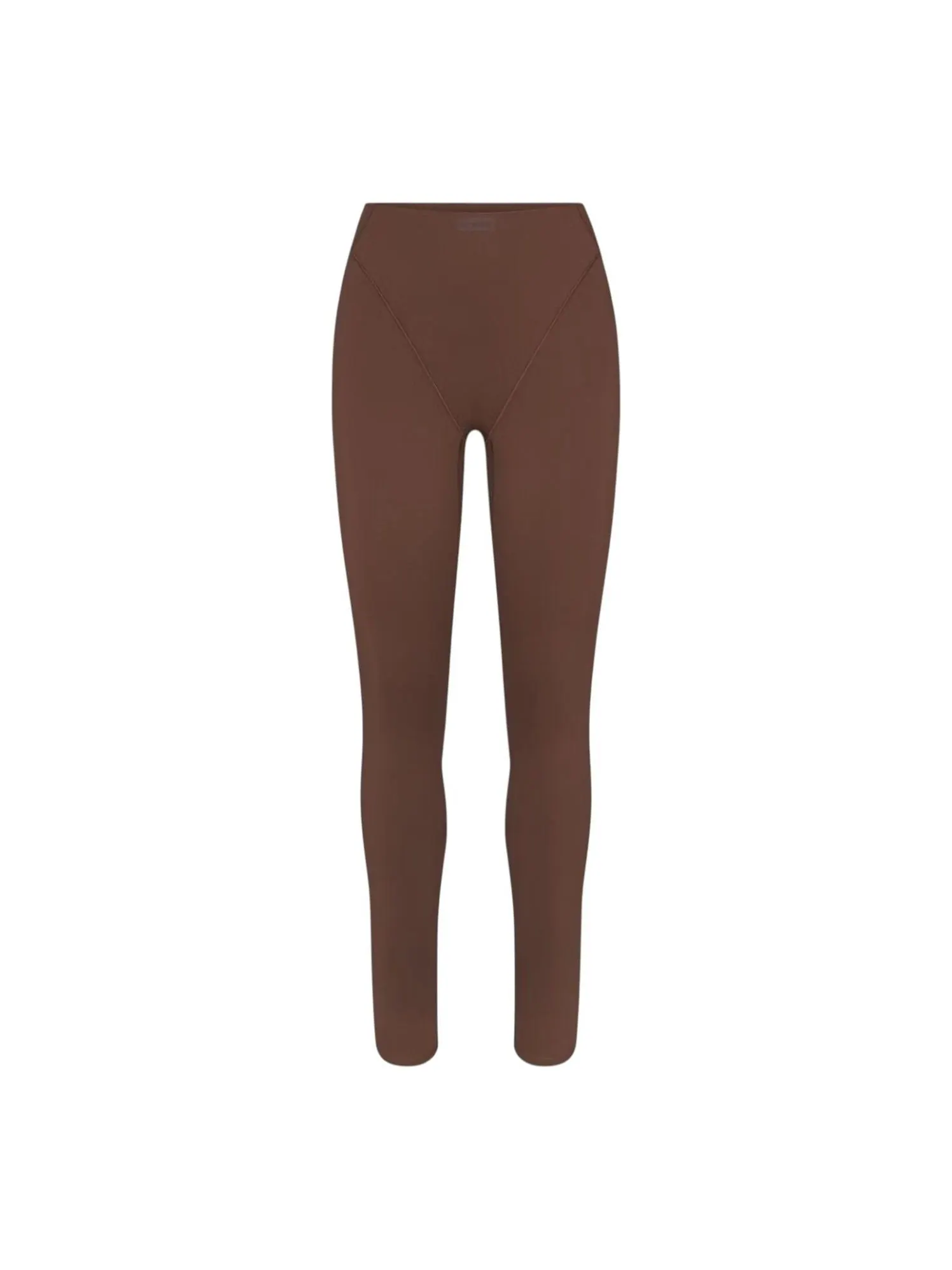 (WMNS) Nike x SKIMS Матовые леггинсы с высокой талией и V-образным вырезом, 26 дюймов, цвет «Темно-сепия»