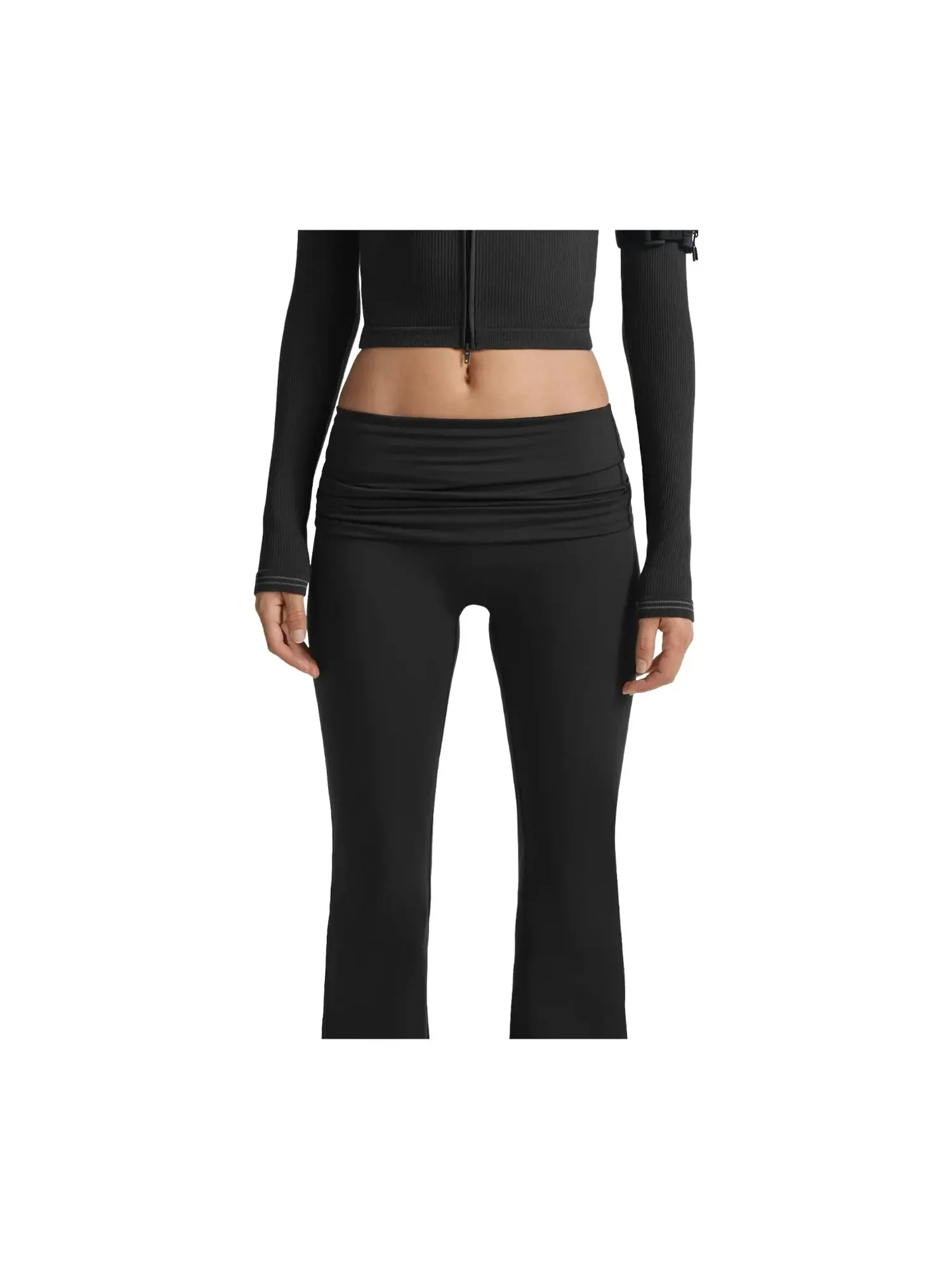 (WMNS) Nike x SKIMS Матовые леггинсы с отворотом и зауженным кроем, цвет «Обсидиан» — изображение 3 из 4