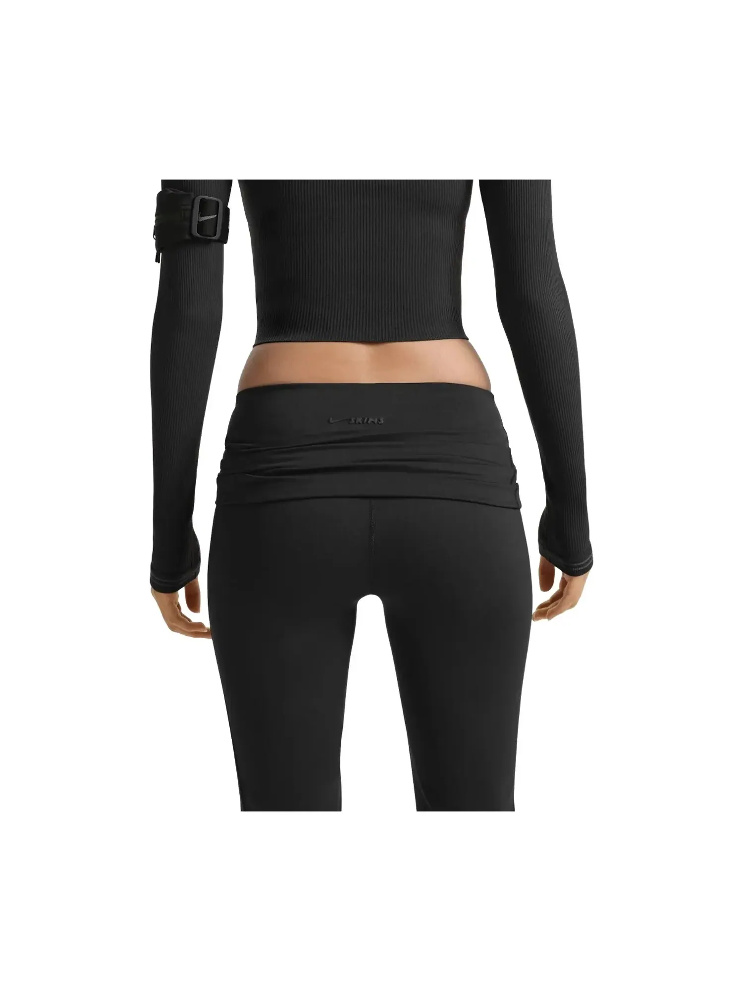 (WMNS) Nike x SKIMS Матовые леггинсы с отворотом и зауженным кроем, цвет «Обсидиан» — изображение 4 из 4