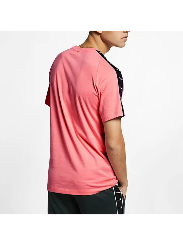 Футболка sportswear swoosh logo sports short sleeve pink Nike — изображение 4 из 4, розовый