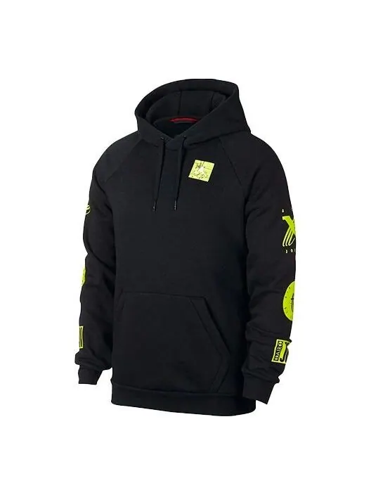 Толстовка Air Jordan Air logo Printing Fleece Lined Pullover Black Green — изображение 1 из 4, черный/зеленый