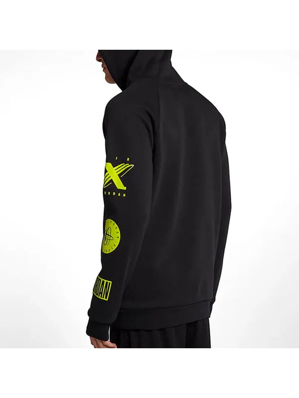 Толстовка Air Jordan Air logo Printing Fleece Lined Pullover Black Green — изображение 4 из 4, черный/зеленый