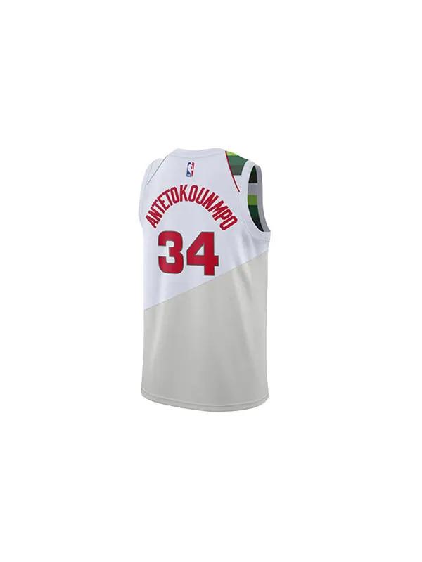 Майка Nike Nba L Giannis Antetokounmpo Authentic Milwaukee Bucks Jersey 'White Red' — изображение 2 из 2, белый/красный