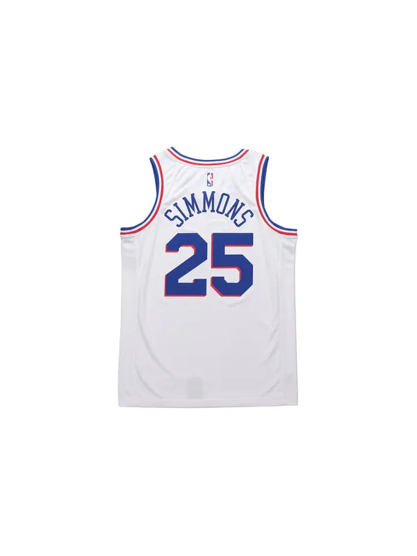 Спортивная футболка ben simmons earned city edition swingman philadelphia 76ers men's nba connected jersey Nike, белый