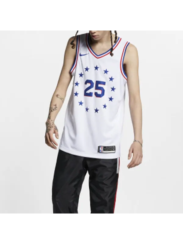 Спортивная футболка ben simmons earned city edition swingman philadelphia 76ers men's nba connected jersey Nike, белый