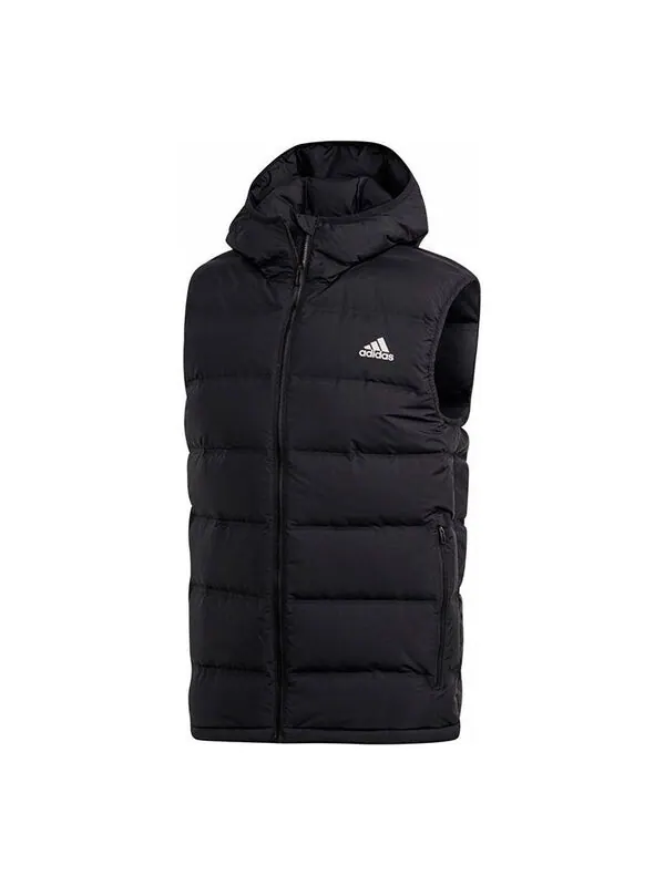 Пуховик adidas Helionic Hooded Down Vest Men Black — изображение 1 из 4, черный