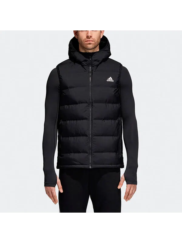 Пуховик adidas Helionic Hooded Down Vest Men Black — изображение 3 из 4, черный