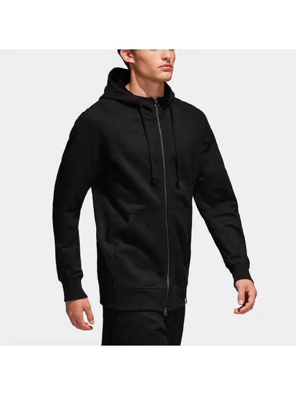 Куртка originals hooded zipper sports jacket black Adidas — изображение 3 из 4, черный