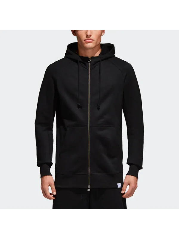 Куртка originals hooded zipper sports jacket black Adidas — изображение 4 из 4, черный
